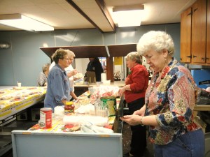 Our Church ladies serving a free, hot lunch to the community on "Soup Tuesdays"